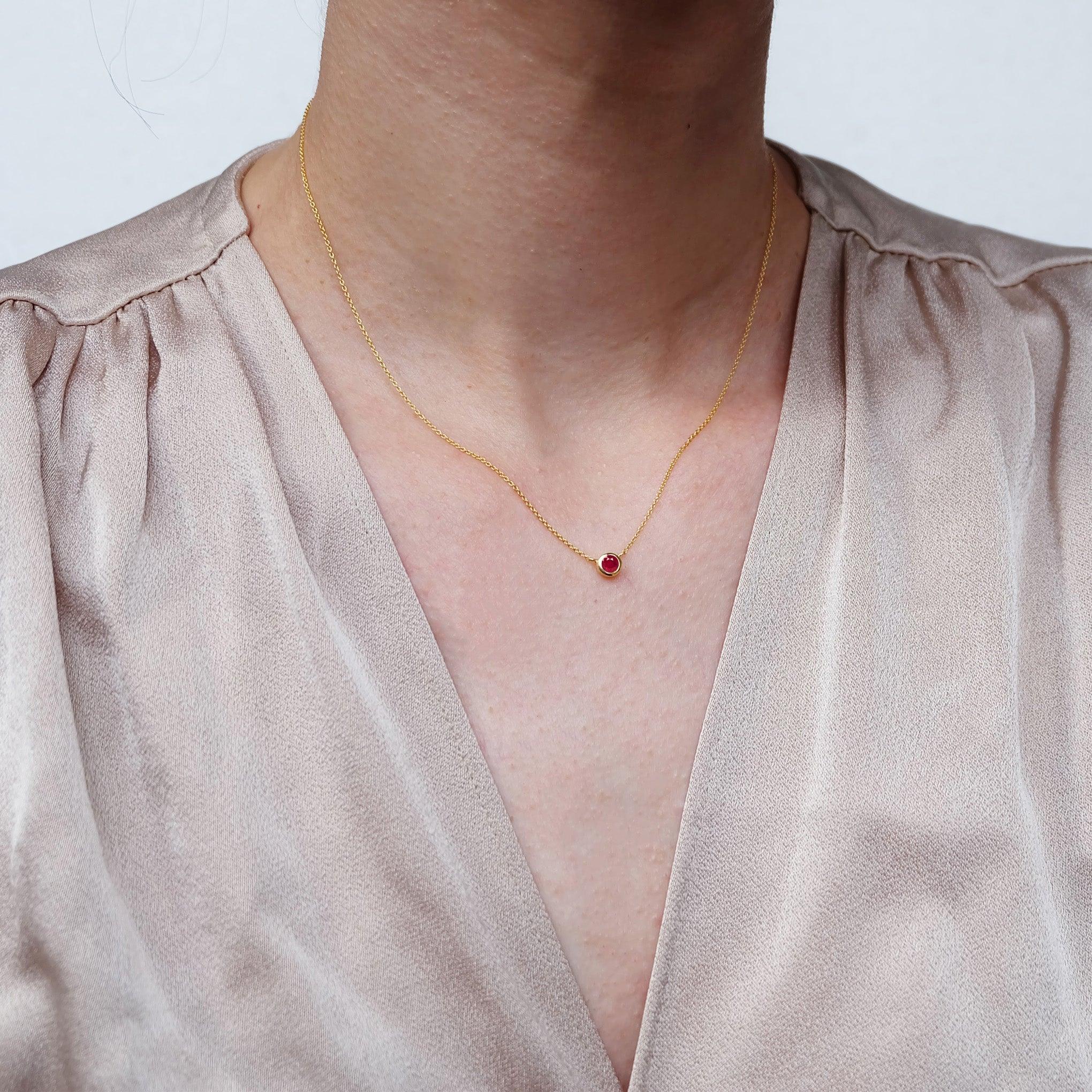 Ruby Solitaire Necklace Eldora - SOVATS