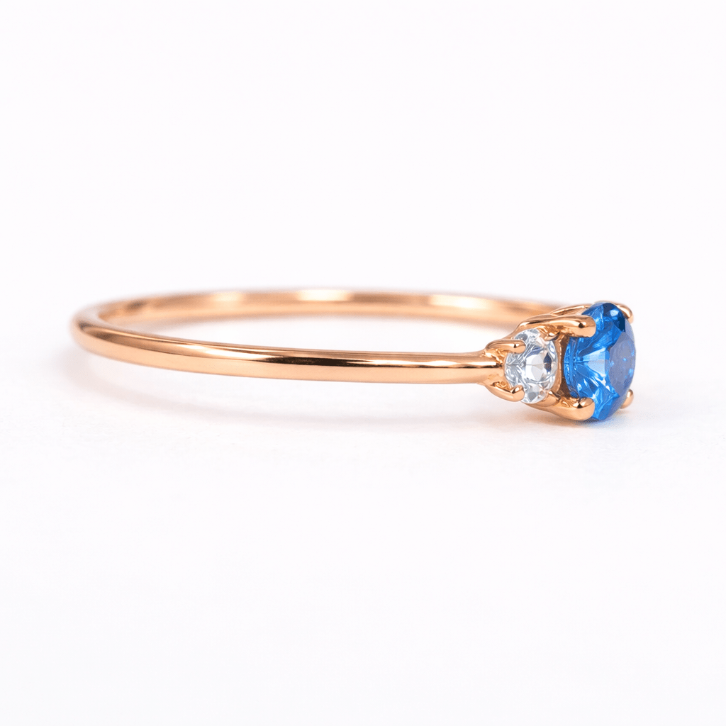 Sapphire Aquamarine Gold Ring Twila - SOVATS