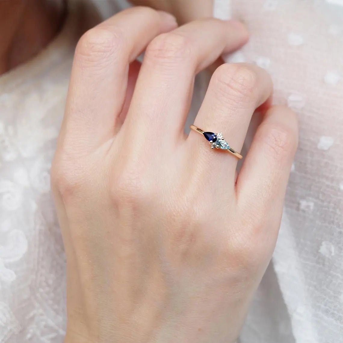 Sapphire Aquamarine Ring Cellinia - SOVATS