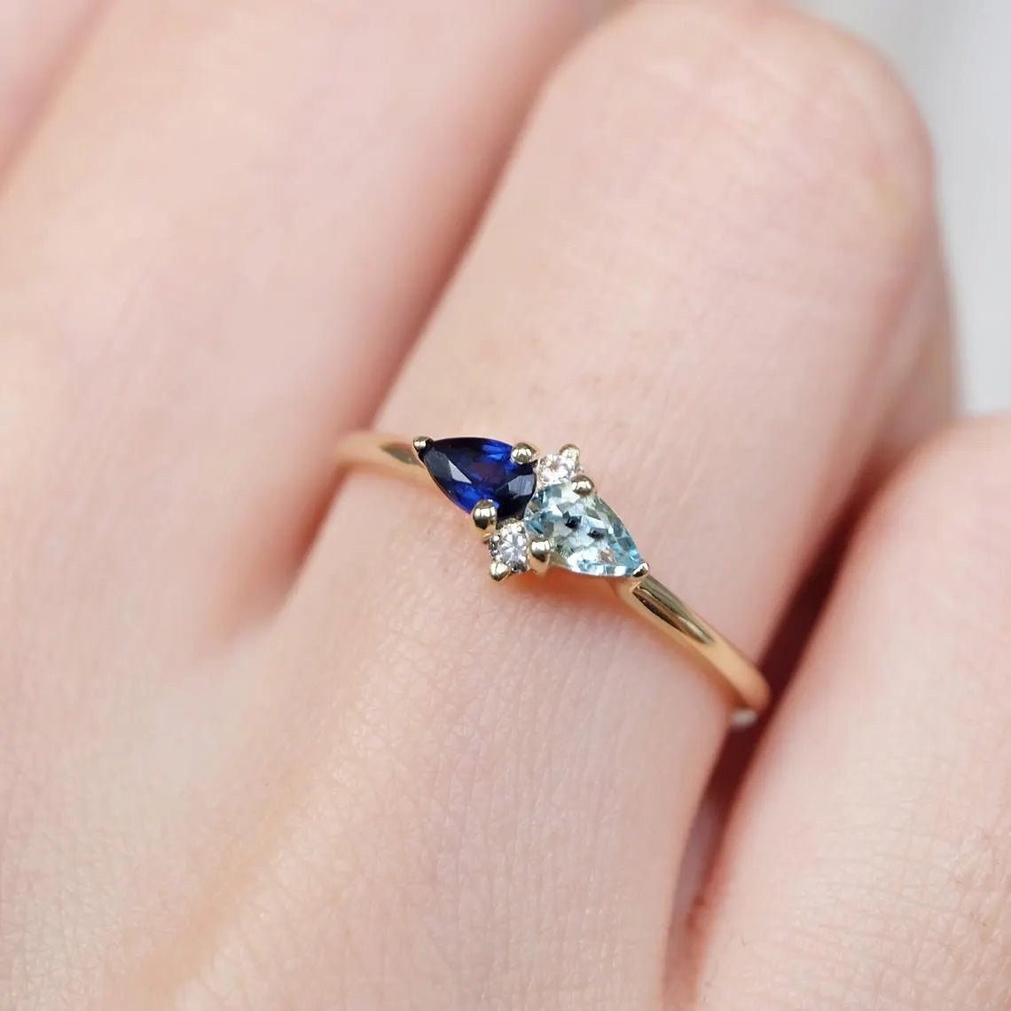Sapphire Aquamarine Ring Cellinia - SOVATS