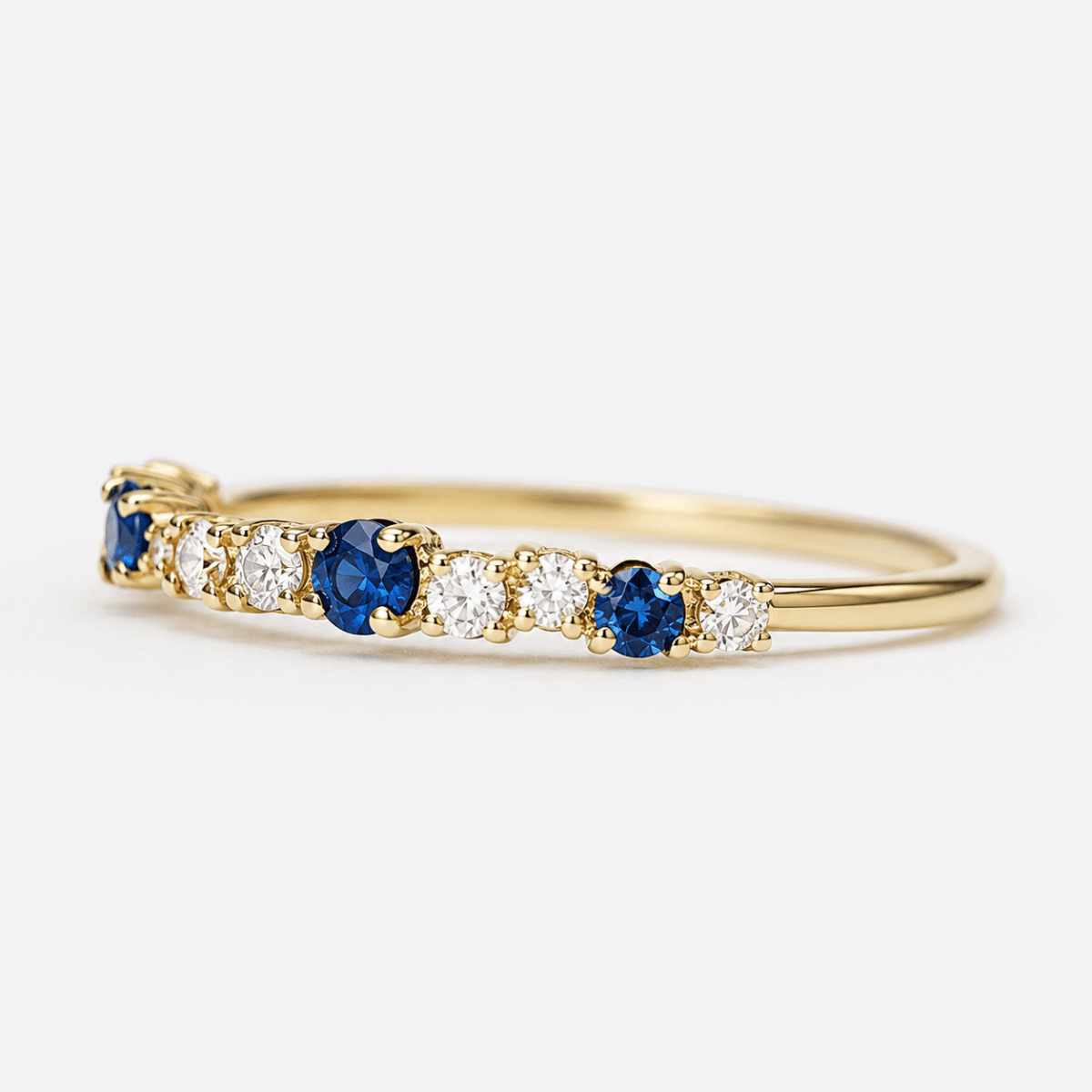 Sapphire Diamond Band Gold Ring Mint - SOVATS