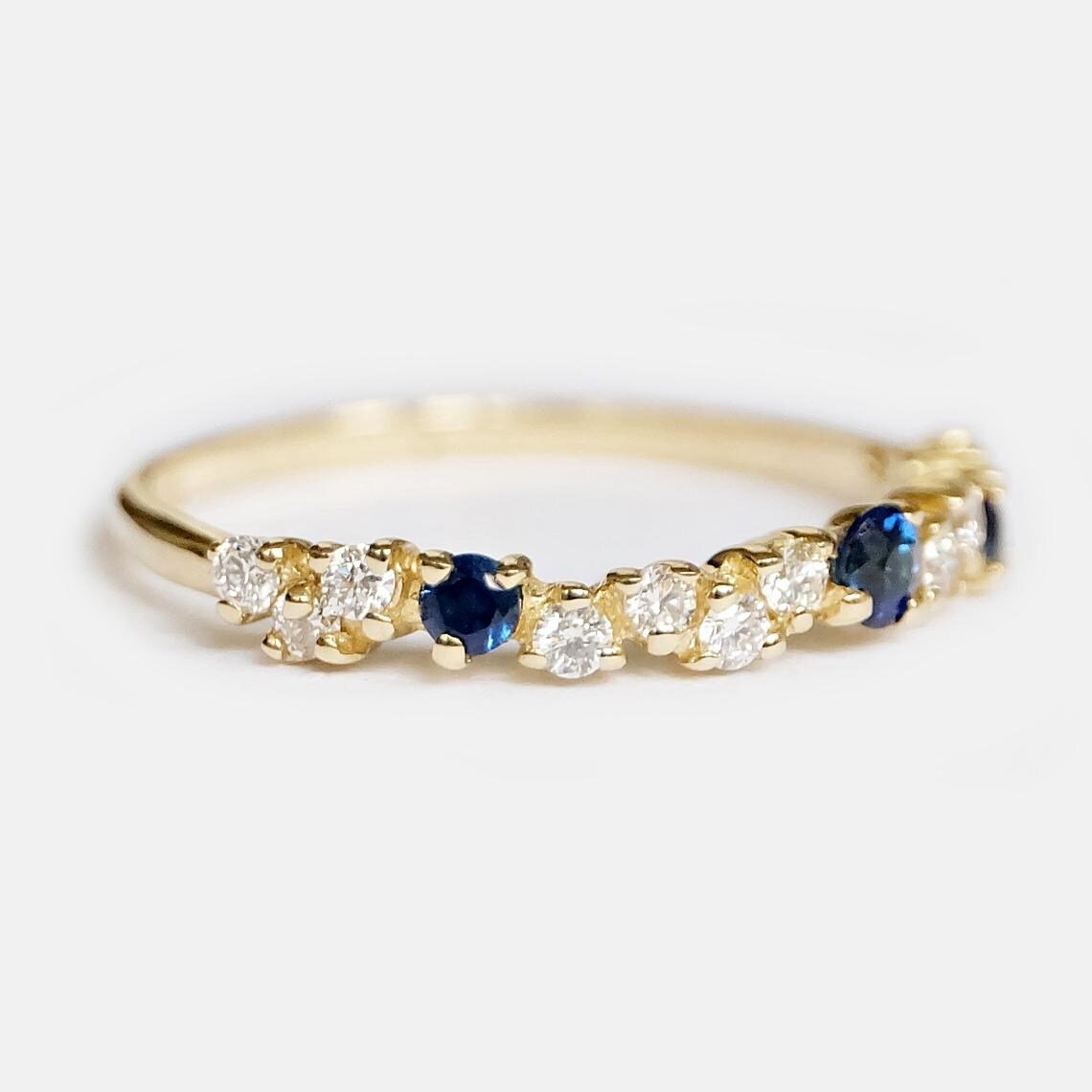 Sapphire Diamond Band Ring Idun - SOVATS
