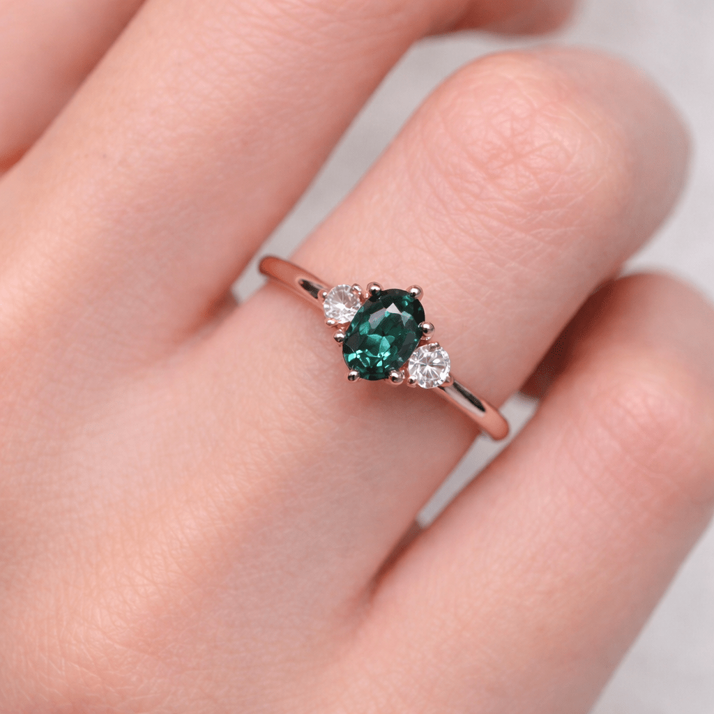 Sapphire Diamond Engagement Gold Ring Elan - SOVATS