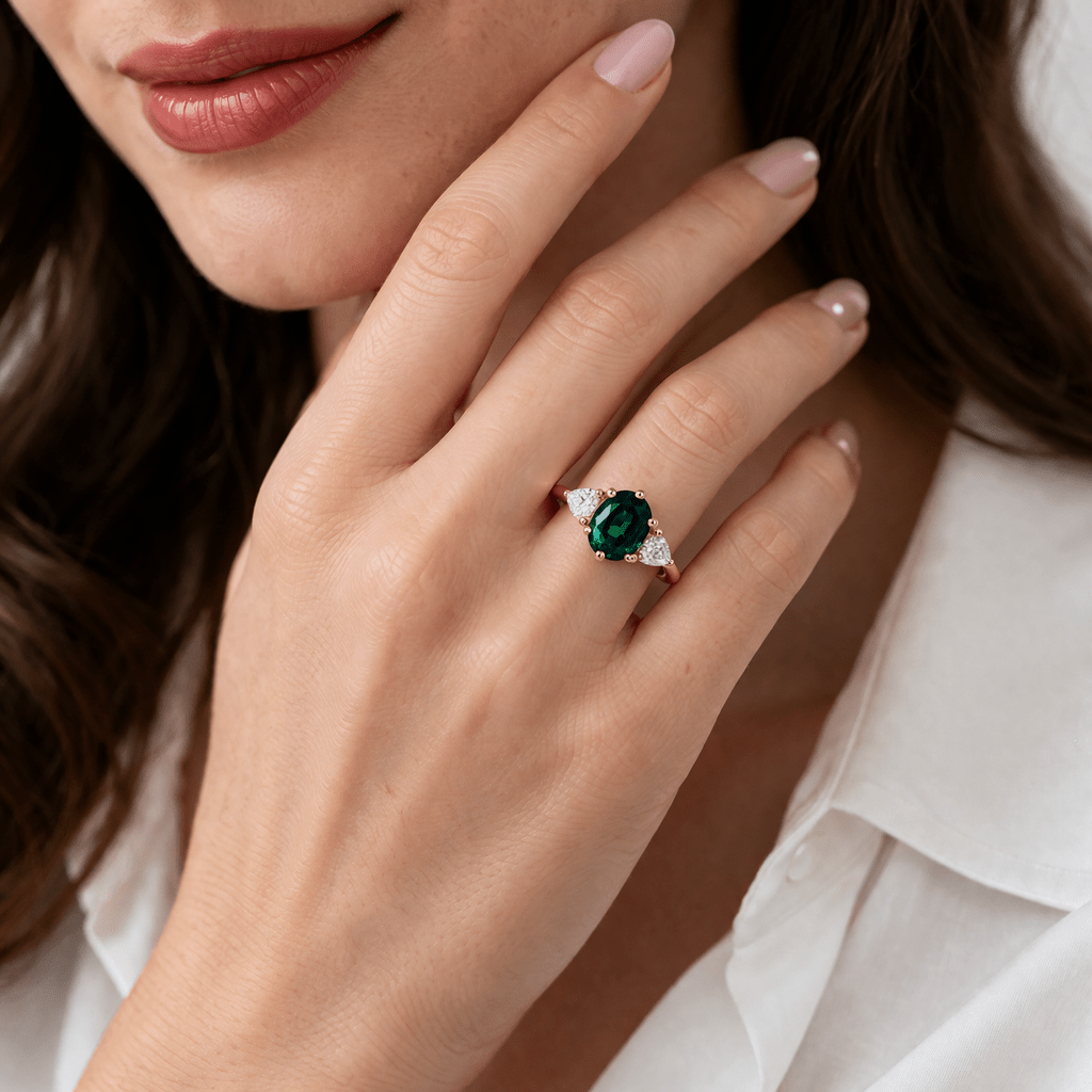 Sapphire Diamond Engagement Gold Ring Emi - SOVATS