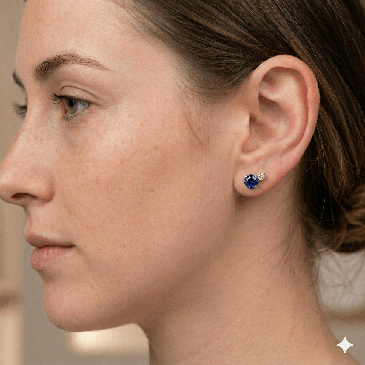Sapphire Diamond Gold Earrings Melia - SOVATS