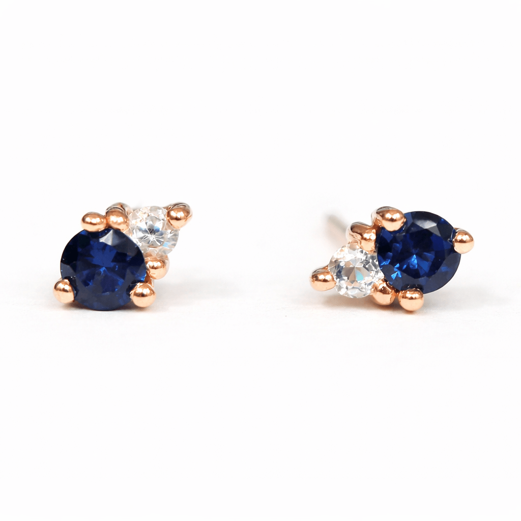 Sapphire Diamond Gold Earrings Melia - SOVATS