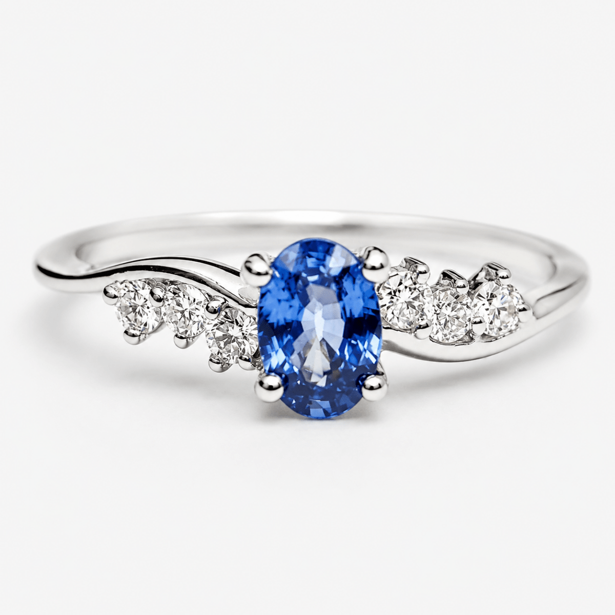 Sapphire Diamond Gold Ring Avdotya - SOVATS