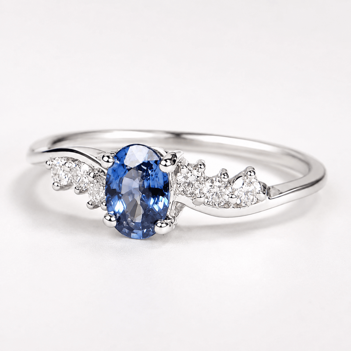 Sapphire Diamond Gold Ring Avdotya - SOVATS