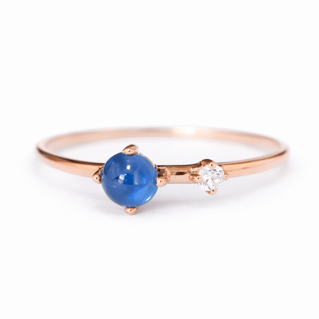 Sapphire Diamond Gold Ring Giallo - SOVATS