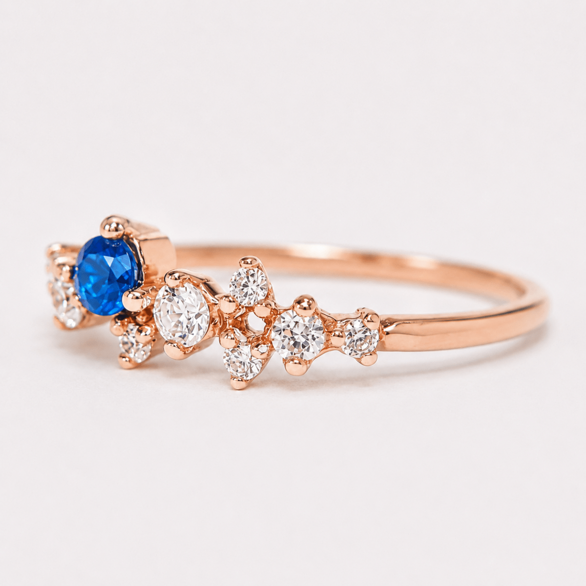 Sapphire Diamond Gold Ring Iwona - SOVATS