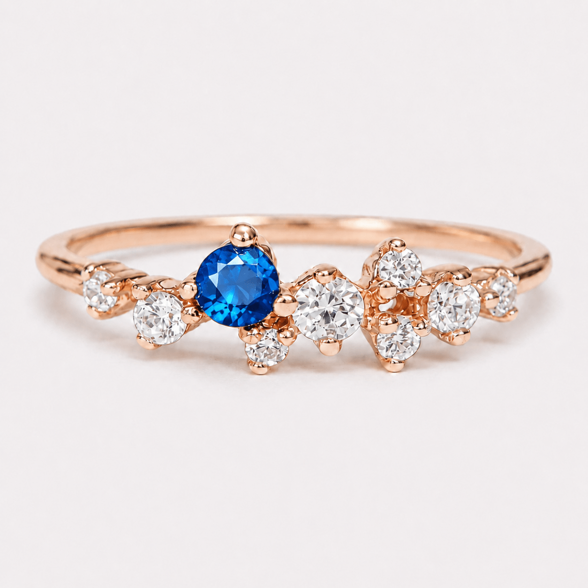 Sapphire Diamond Gold Ring Iwona - SOVATS