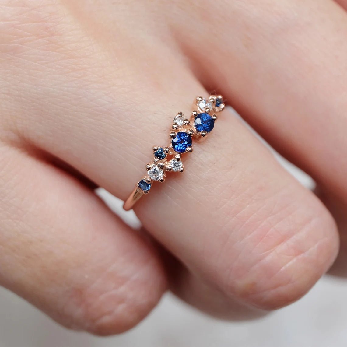 Sapphire Diamond Ring Sona - SOVATS