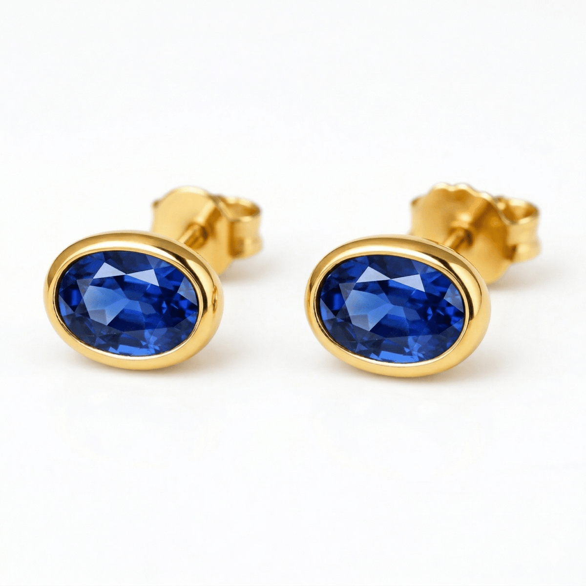 Sapphire Gold Earrings Nina - SOVATS