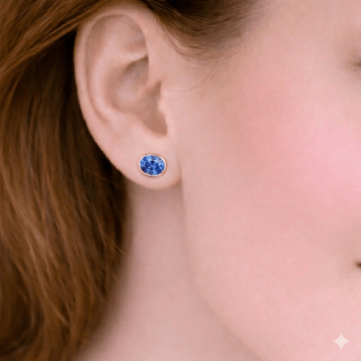 Sapphire Gold Earrings Nina - SOVATS