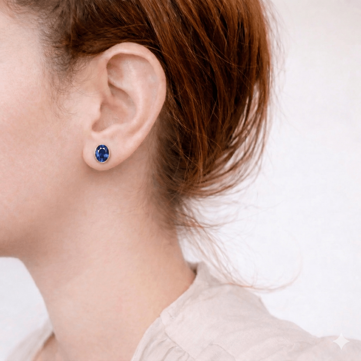 Sapphire Gold Earrings Nina - SOVATS