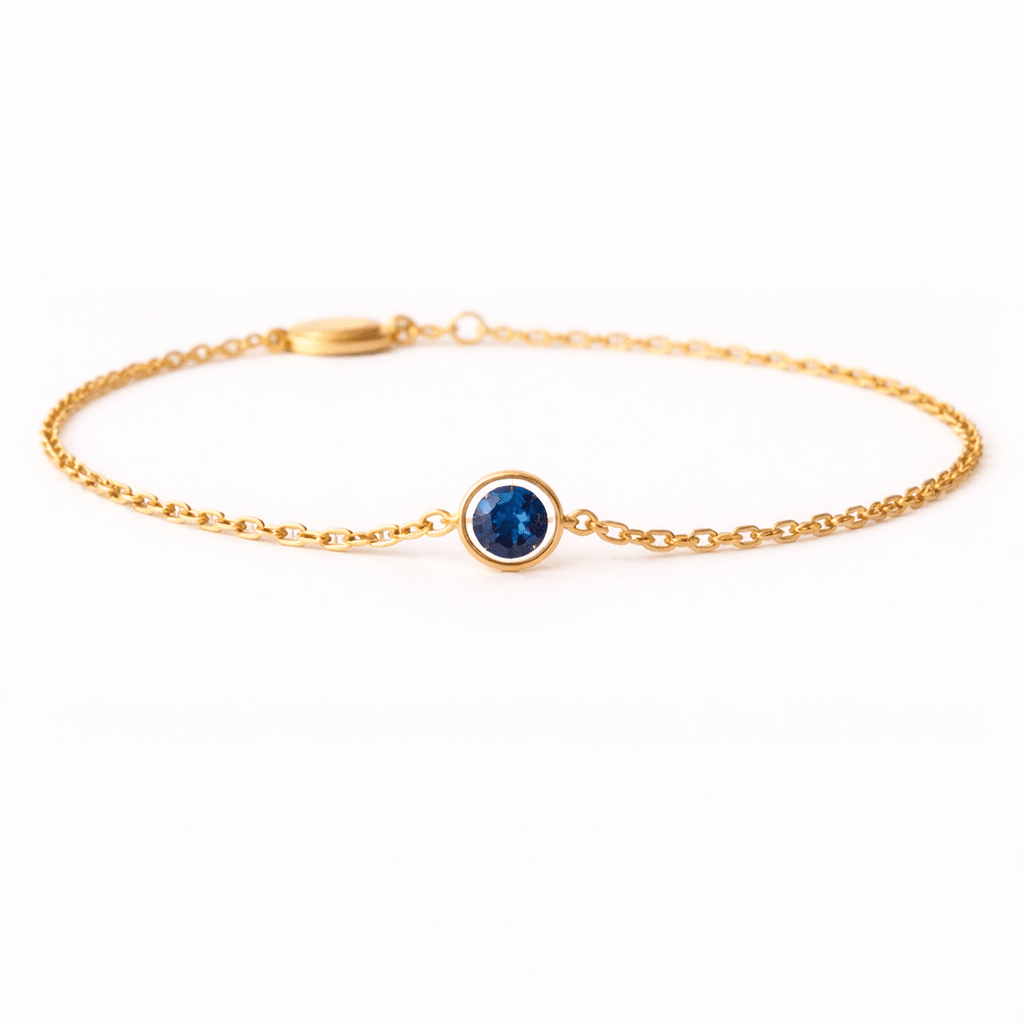 Sapphire Solitaire Gold Bracelet Melora - SOVATS