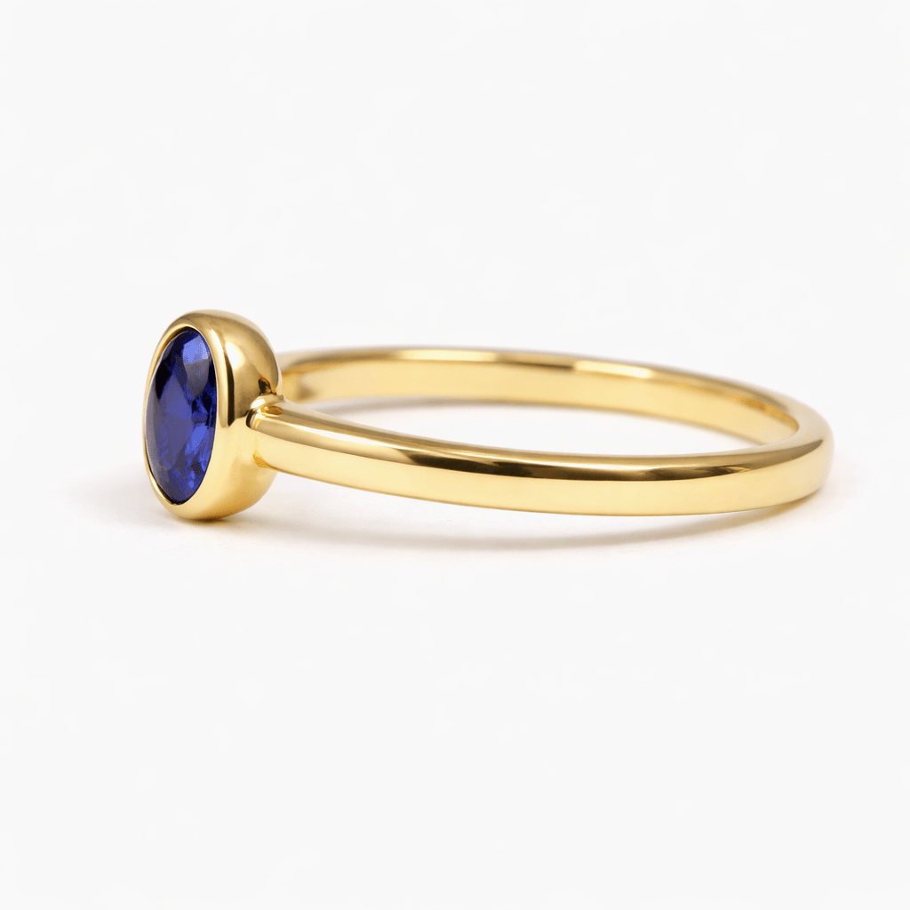 Sapphire Solitaire Gold Ring Tertu - SOVATS