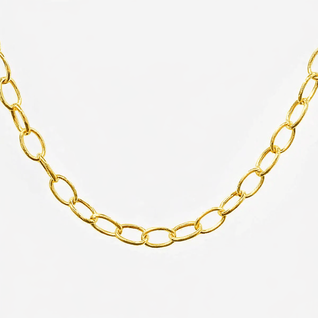 Small Oval Link Gold Necklace Parisa - SOVATS
