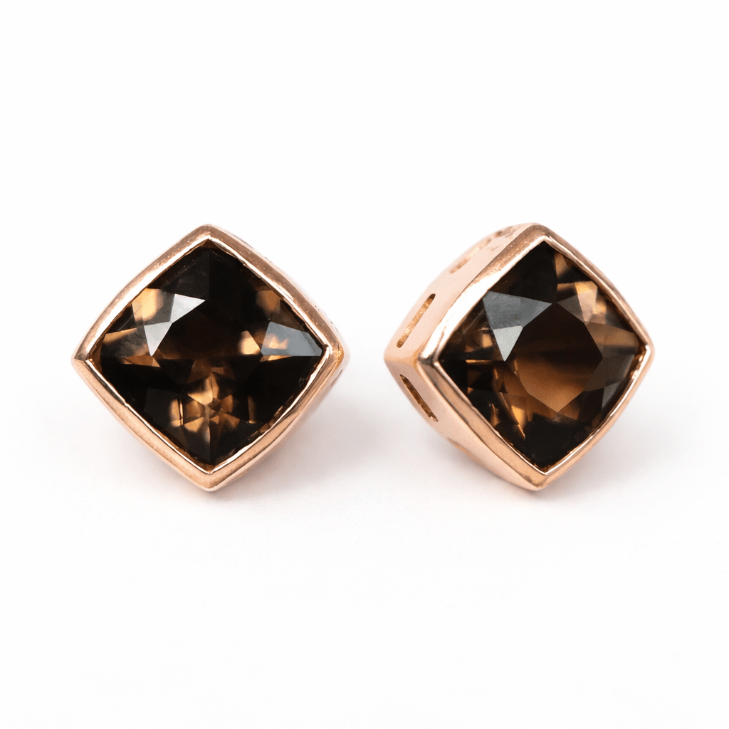 Smoky Quartz Gold Earrings Nanda - SOVATS
