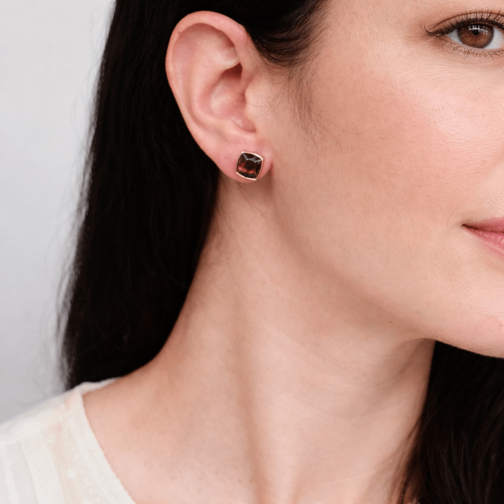 Smoky Quartz Gold Earrings Nanda - SOVATS