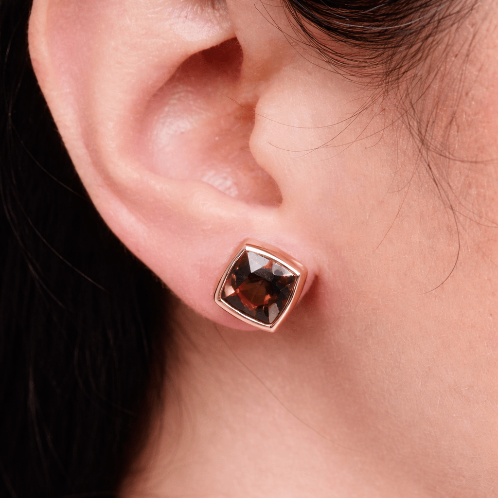 Smoky Quartz Gold Earrings Nanda - SOVATS