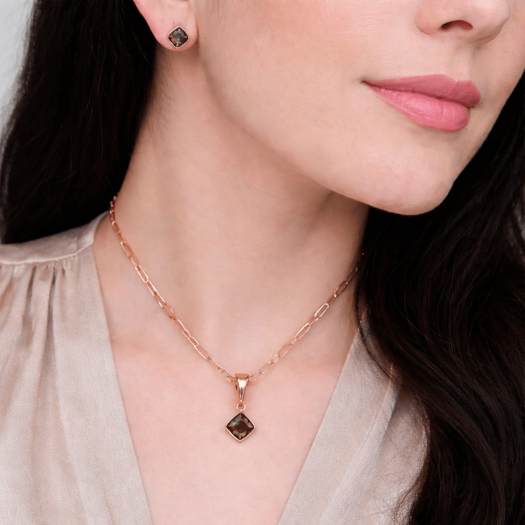 Smoky Quartz Gold Pendant Nanda - SOVATS