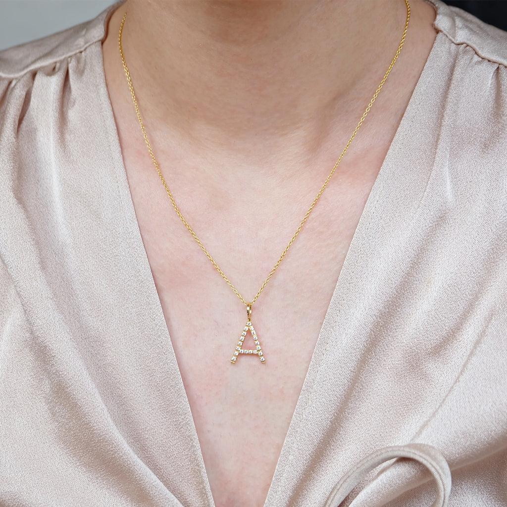 Tall Diamond Letter Charm Esmat - SOVATS