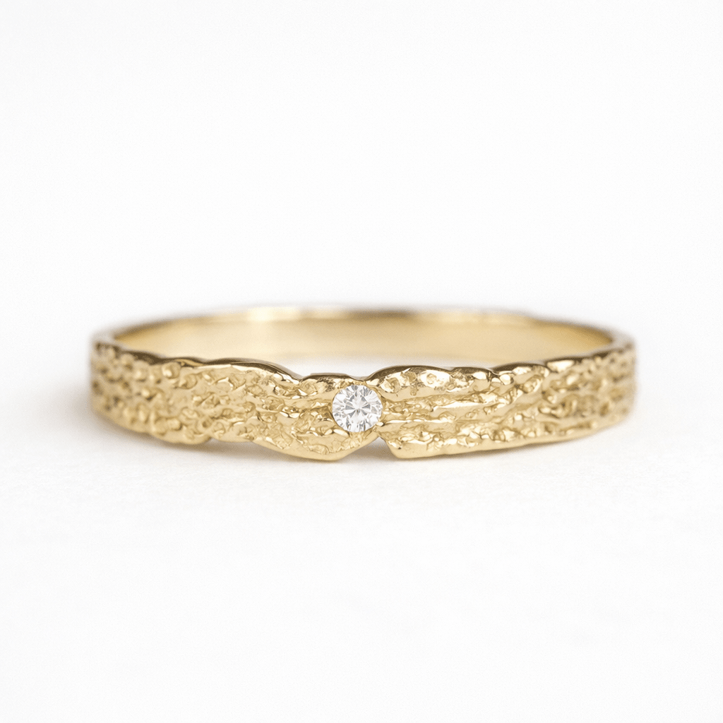 Textured Diamond Band Ring Iris - SOVATS