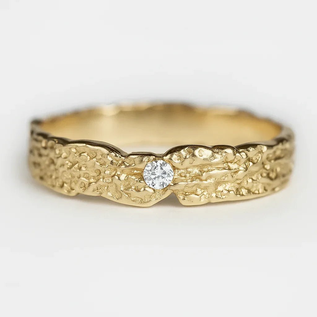 Textured Diamond Band Ring Iris - SOVATS