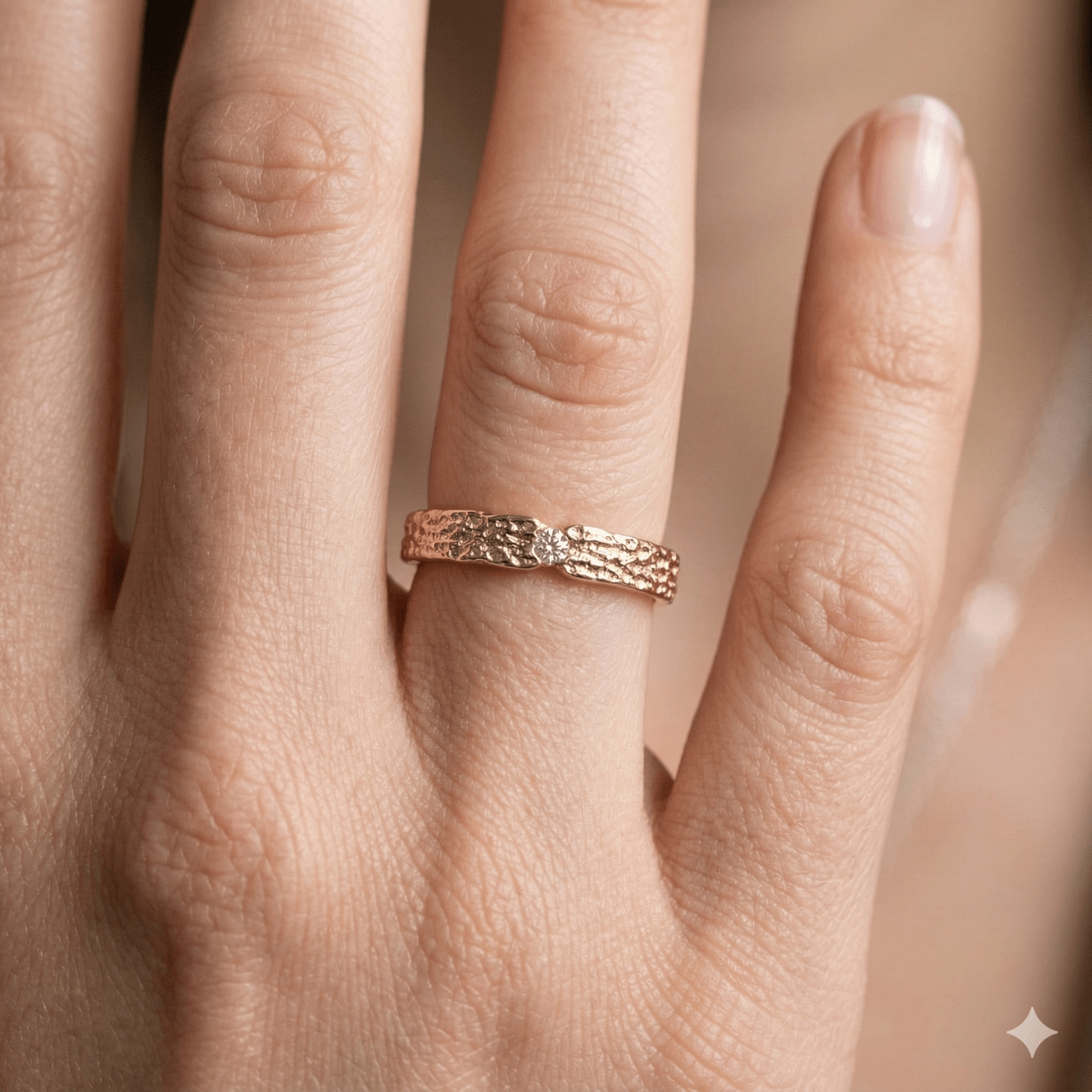 Textured Diamond Band Ring Iris - SOVATS