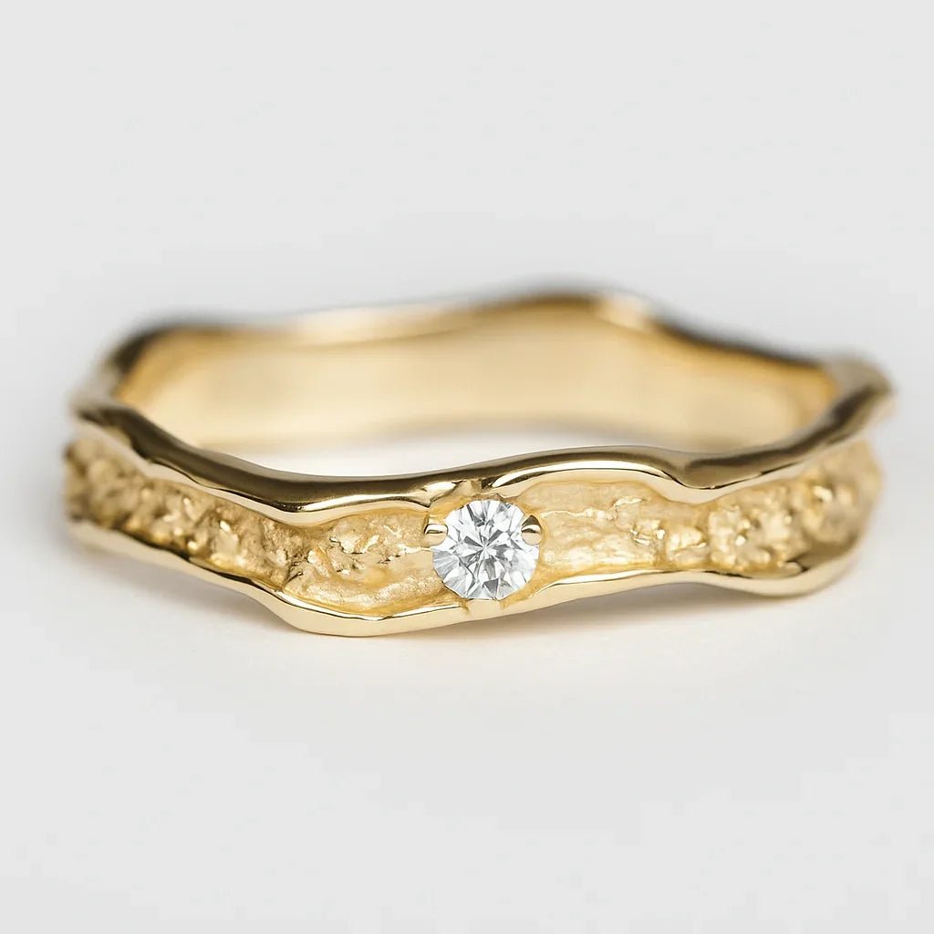 Textured Dimond Band Ring Irene - SOVATS