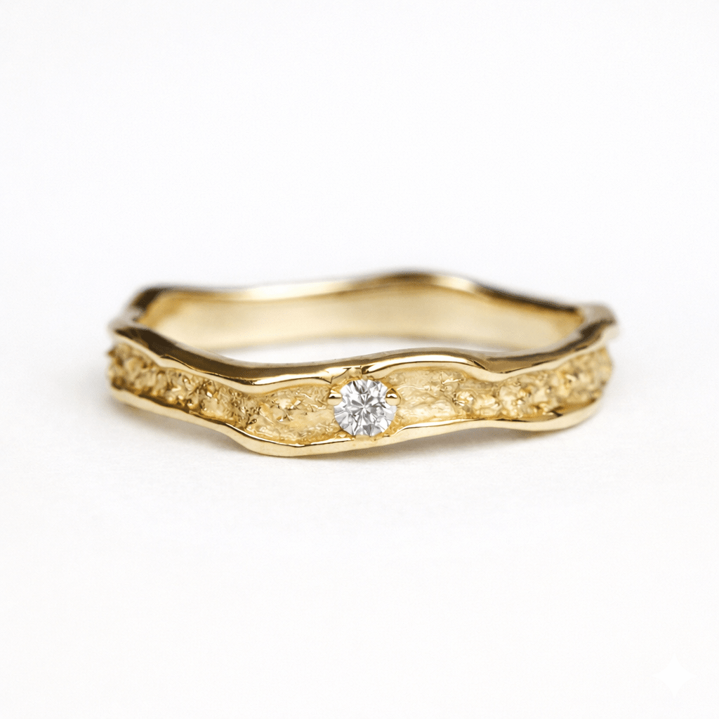 Textured Dimond Band Ring Irene - SOVATS