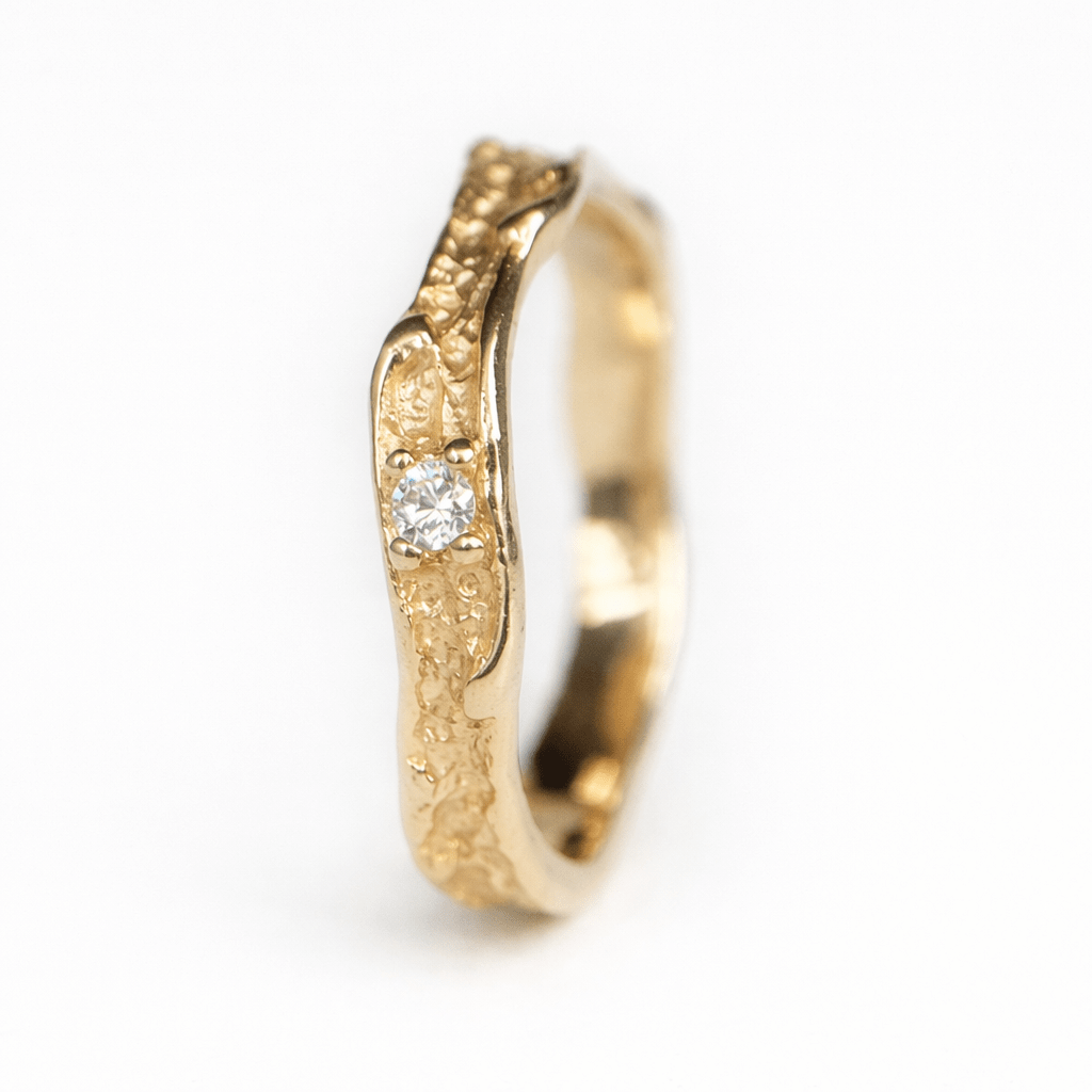 Textured Dimond Band Ring Irene - SOVATS