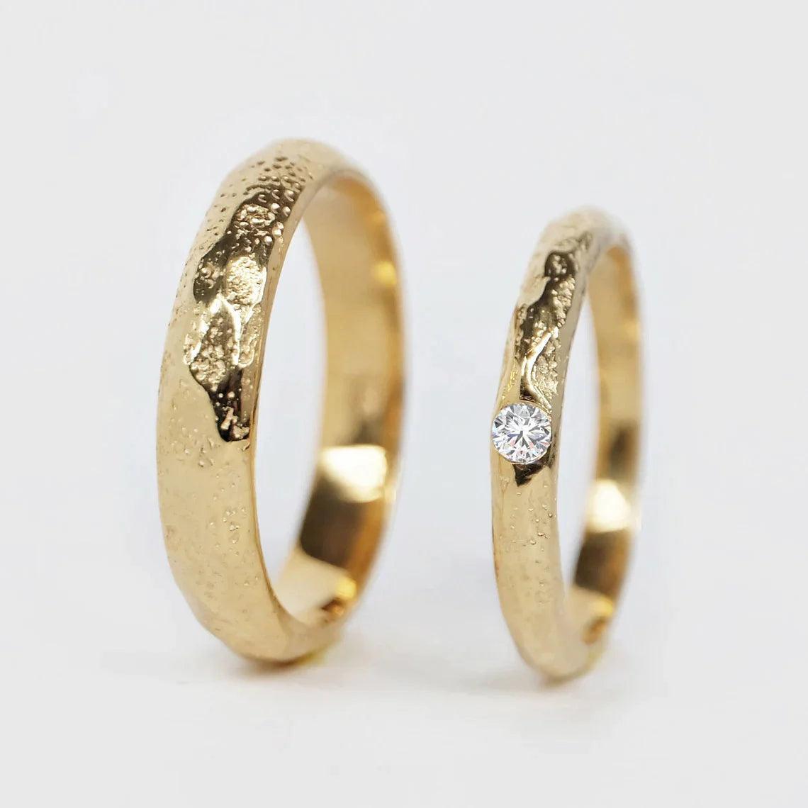 Textured Wedding Ring Set Laura - SOVATS