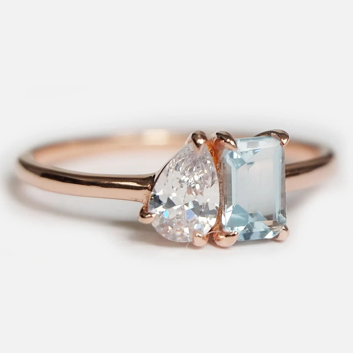 Toi et Moi Aquamarine Ring Marian - SOVATS