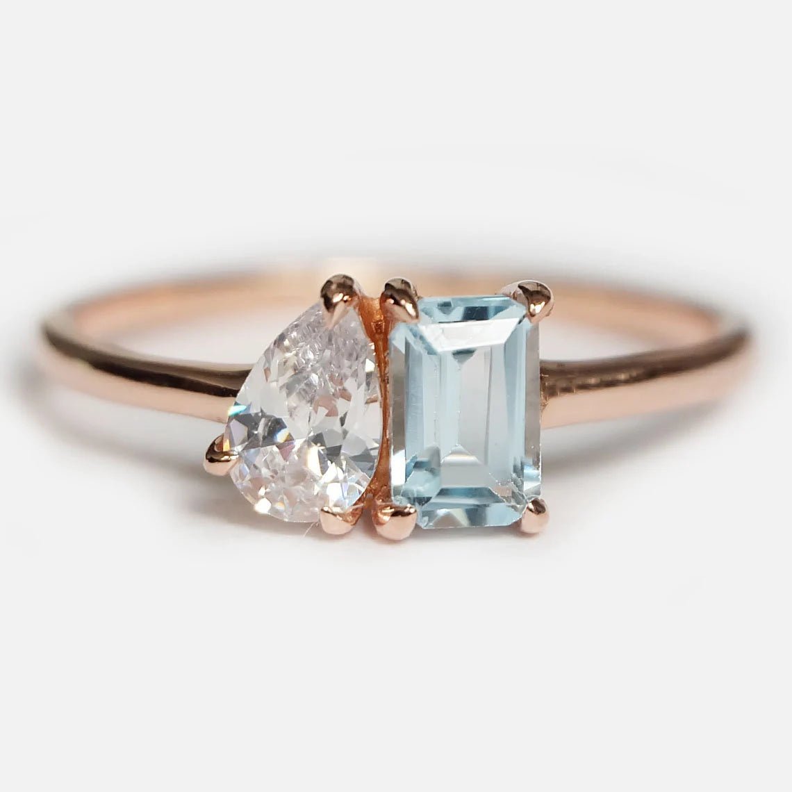 Toi et Moi Aquamarine Ring Marian - SOVATS