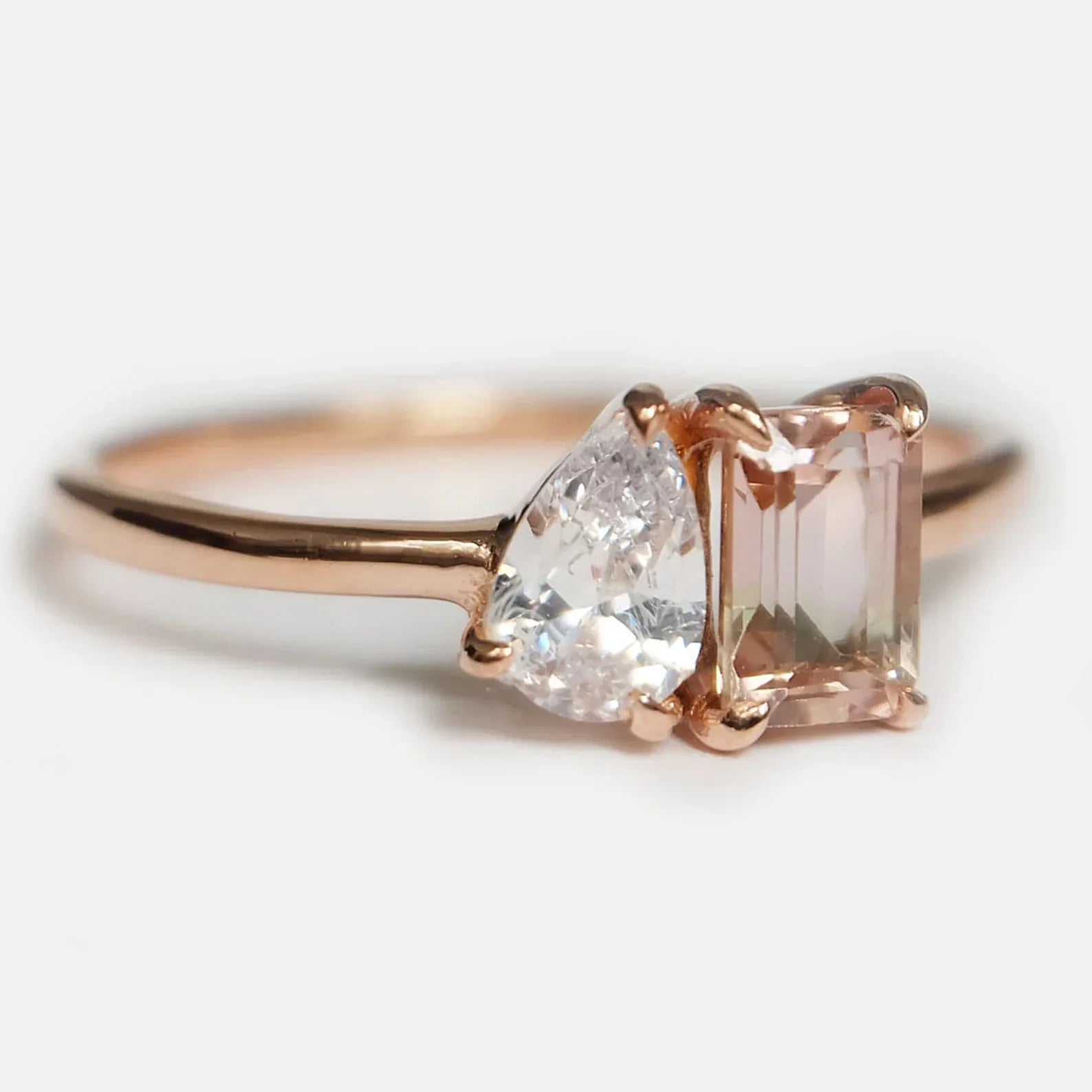 Toi et Moi Morganite Ring Marian - SOVATS