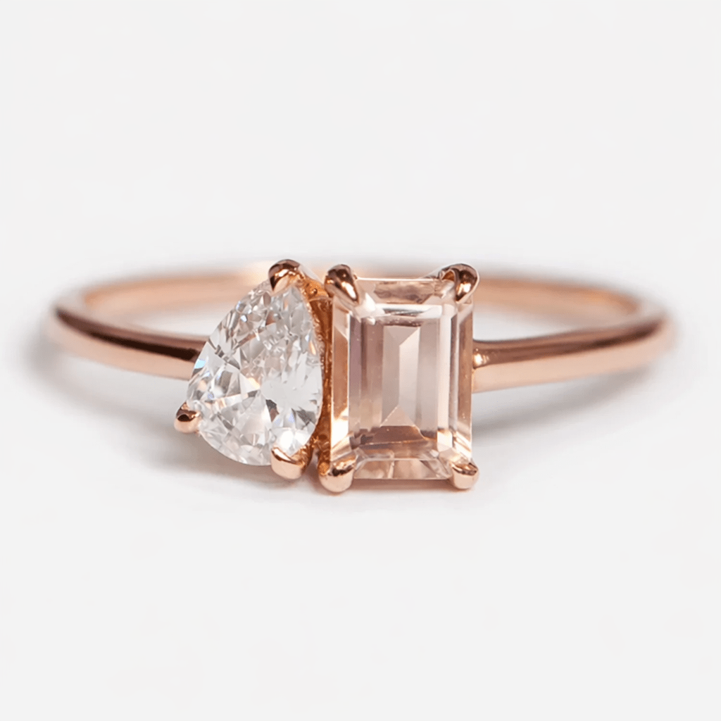 Toi et Moi Morganite Ring Marian - SOVATS