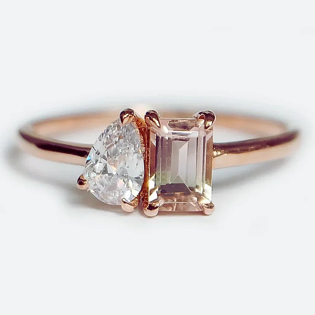 Toi et Moi Morganite Ring Marian - SOVATS