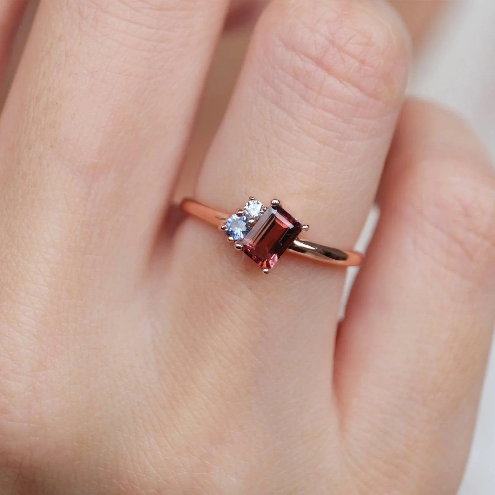 Tourmaline Tanzanite Diamond Ring Tiphaine - SOVATS