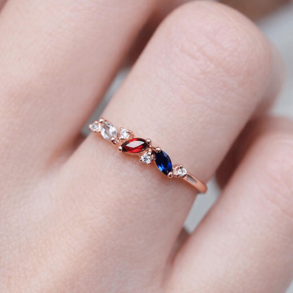 Triple Birthstone Ring Bena - SOVATS