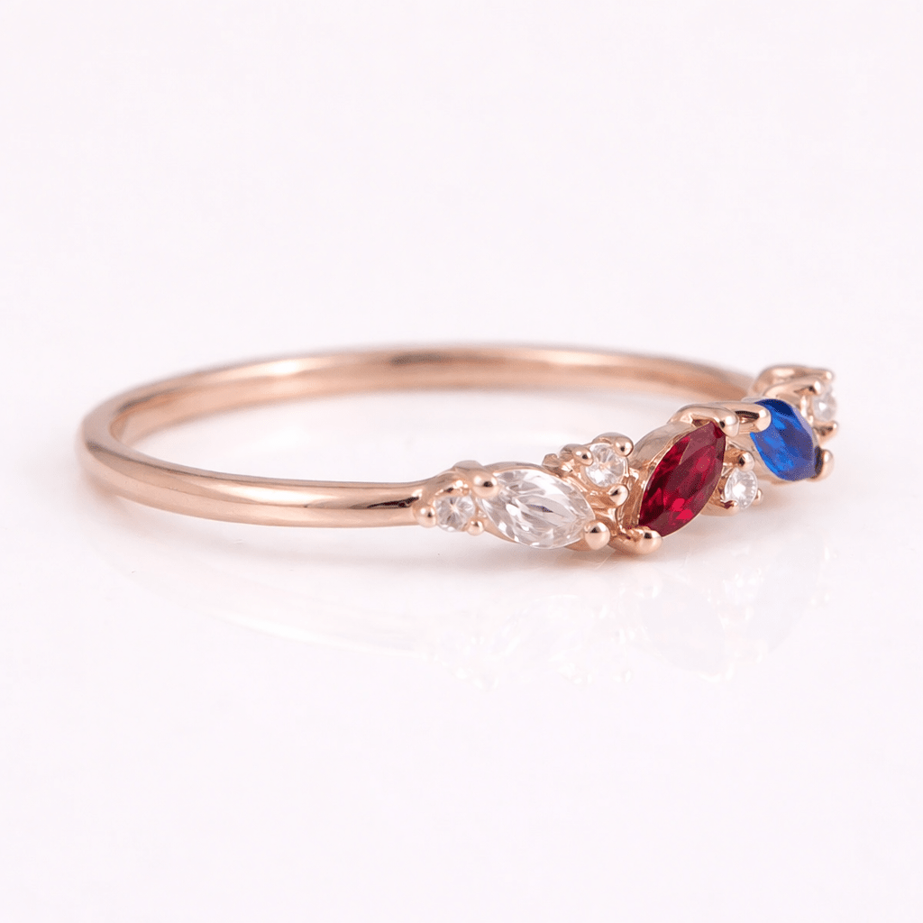 Triple Birthstone Ring Bena - SOVATS