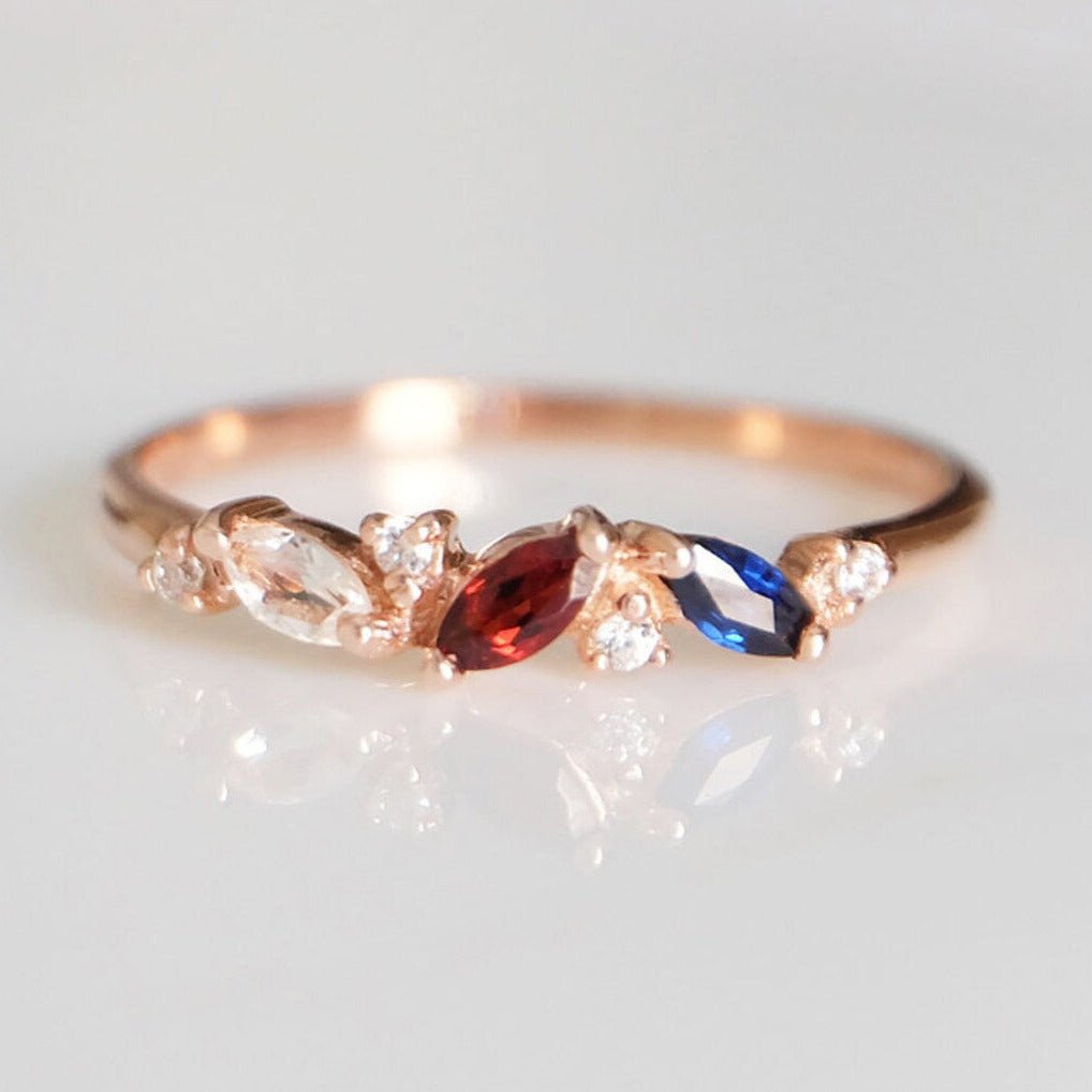Triple Birthstone Ring Bena - SOVATS