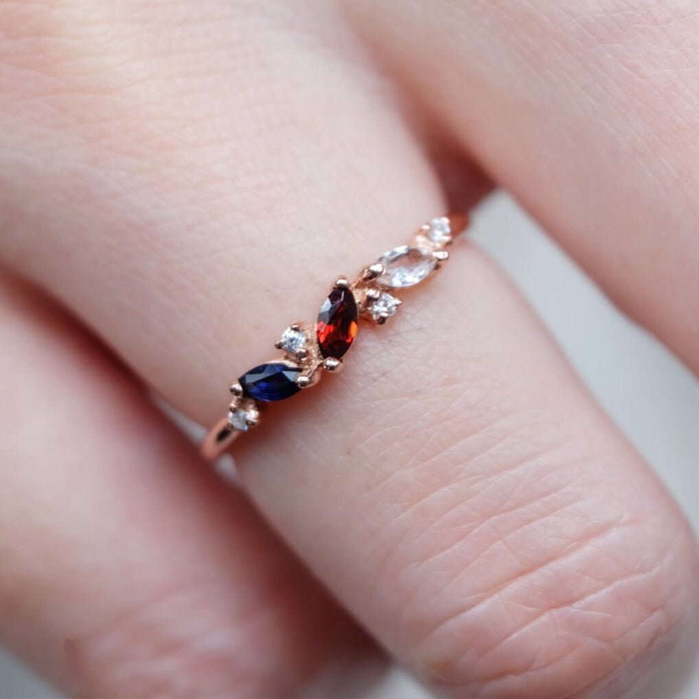 Triple Birthstone Ring Bena - SOVATS