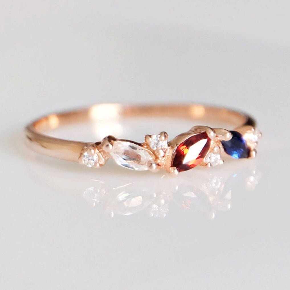 Triple Birthstone Ring Bena - SOVATS