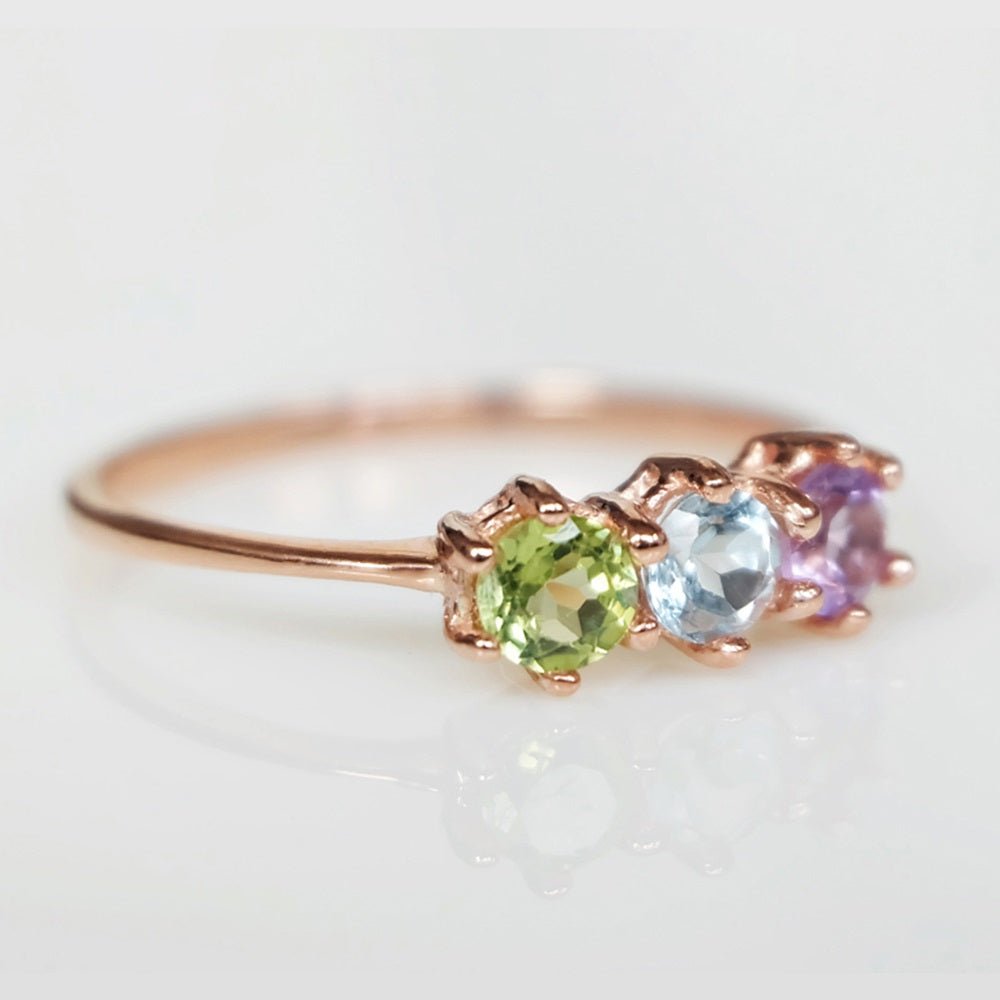 Triple Birthstone Ring Visser - SOVATS