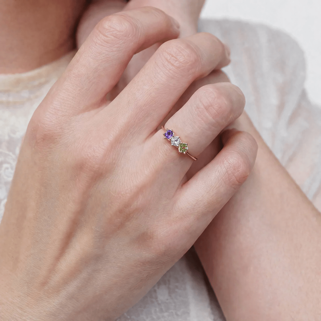 Triple Birthstone Ring Visser - SOVATS