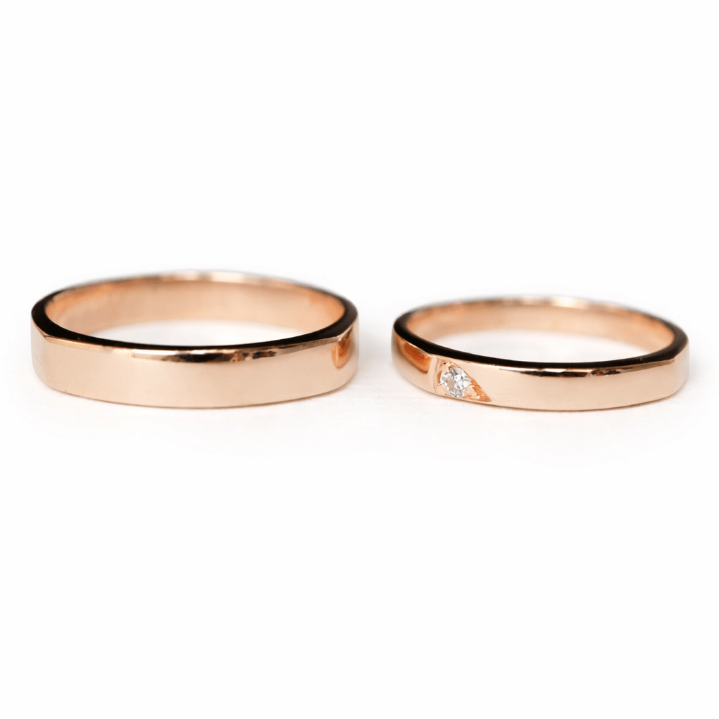 Wedding Diamond Gold Ring Set Kira - SOVATS