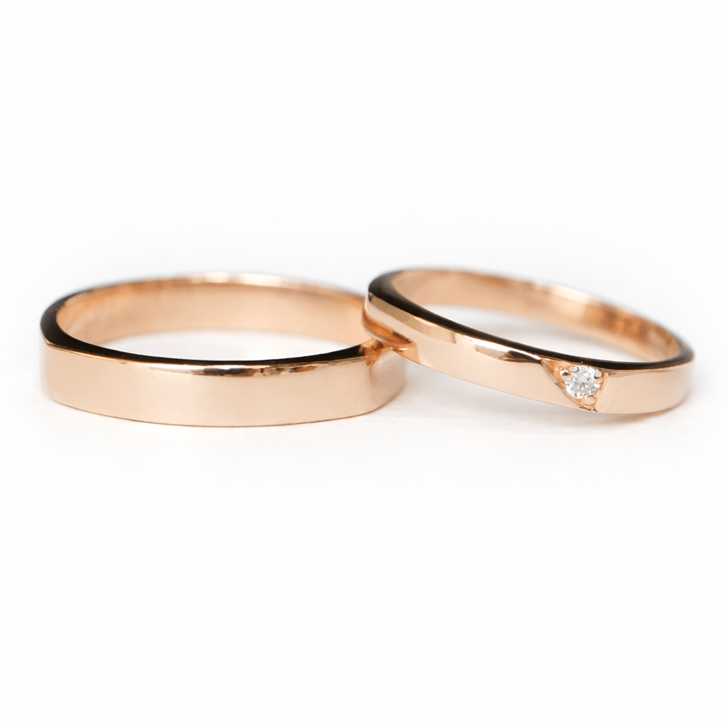 Wedding Diamond Gold Ring Set Kira - SOVATS
