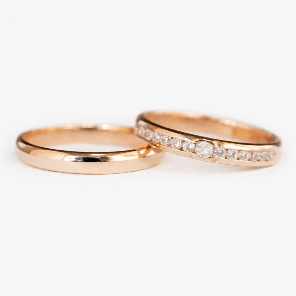 Wedding Diamond Gold Ring Set Natasa - SOVATS